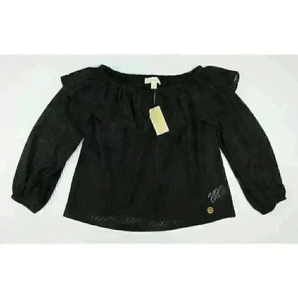 MICHAEL Michael Kors Tops - NEW! MICHAEL Michael Kors Women's L Ruffle Off-the-Shoulder Top In Black NWT $98